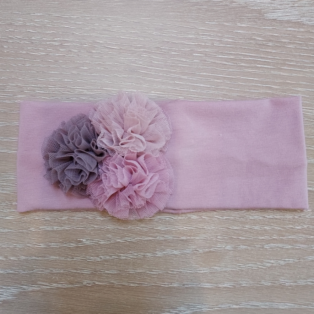 Handmade Charming Pink and Purple Floral Kids Headband